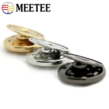 Meetee 100sets 8-30mm Metalo Snap Mygtuką, Žalvario, Paspauskite Stud Užtrauktuku Siuvimo Mygtuką 