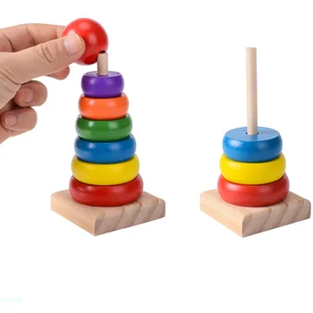 Mielas Jenga Vaivorykštė blokai Kamino Krovimas Vaivorykštės Bokštas Medinių Blokų Montavimas Montessori Ugdymo Medinių Žaislų Vaikams
