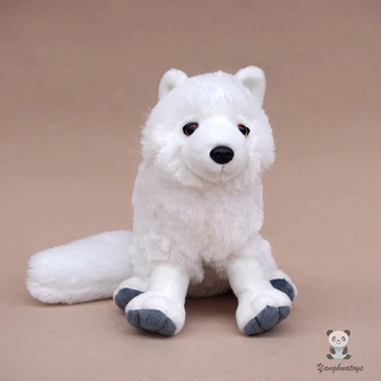 Mielas Žaislai, Pliušas Laukinės Gamtos, Arkties Lapės Doll Realaus Gyvenimo Iškamša Žaislas Baltos Lapės Minkštos Lėlės