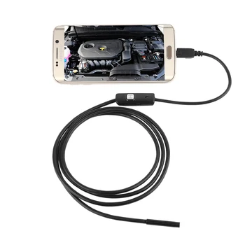 Mini Juodas 6 LED 1M/7mm Objektyvas Endoskopą vaizdo Kameros Vandeniui Tikrinimo Borescope Kamera, skirta 