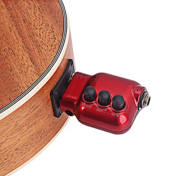 Mini Preamplifier Preamp 6.35 mm Kištukas su Bass Aukštų EQ garso Valdymas Akustinė Gitara Priedai