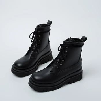 MORAZORA 2020 Didelis dydis 34-42 moterų batai storais kulnais aikštėje kojų priežastinis ponios batai rudens-žiemos batai juoda balta