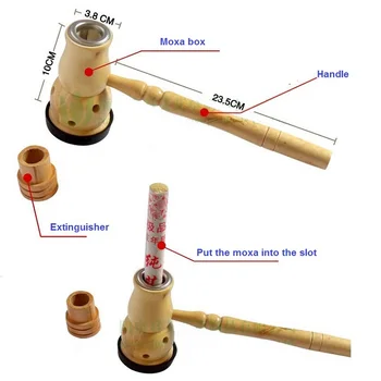 Moxibustion Moxa Degiklis Dėžutė Su 10 Grynas Moxa Stick Rolls - Tradicinės Kinų Masažo Terapija Antistress & Akupunktūra