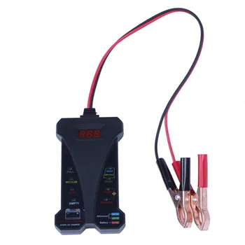 MP0514A 12V Skaitmeninis Akumuliatoriaus Testeris Voltmeter ir Apmokestinimo Sistemos Analizatorius su LCD Ekranu ir LED Indikacija - JUODA VERSIJA