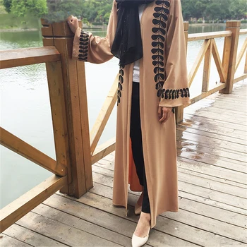 Musulmonų Moterys Maxi Dress Ilga Mantija Abaja Dubajus Plius Dydžio Megztinis Paryer Ramadanas Islamo Drabužių Artimųjų Rytų Panele Laisvalaikio Kaftan
