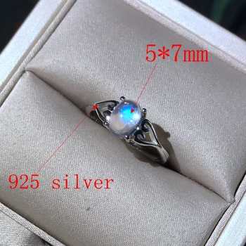 Mėnulio akmuo Žiedas 925 silver crystal clean mėlyna šviesa intensyvi, paprasta panele žiedas