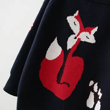 Naujas Kašmyro O-kaklo Džemperis Moterims Prarasti Fox Megztiniai 2020 M. Rudens Žiemos Atsitiktinis Laisvi Megztiniai (Puloveriai Megztinis