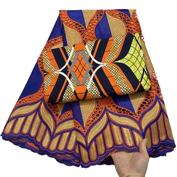 Naujausios Stiliaus Afrikos Punch Medvilnės Audinio 2.5 Metrų Ir 3 metrų Afrikos Vaškas Audinio Šalis Suknelė