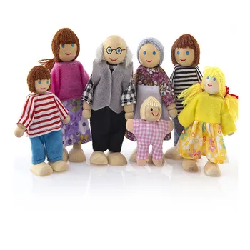 Nauji Mediniai Baldai Miniatiūriniai Žaislas mini medienos Lėlės šeimos lėlės Vaikai Vaikų namuose Žaisti žaislas berniukams, mergaitėms dovanų