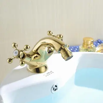 Nemokamas Pristatymas Europa stiliaus Aukso Bidė Maišytuvas Vonios kambarys dviguba rankena vonios kambarys aukso bidė maišytuvas maišytuvas karšto ir šalto bakstelėkite JM7117