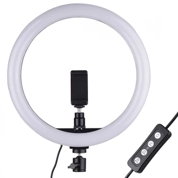 Nešiojamų Selfie Vaizdo Žiedas Šviesos Pritemdomi 24W LED Lempos Šviesos Žiedas Telefono Kamera Fotografijos Stiprinti su Telefono Laikikliu ringlight