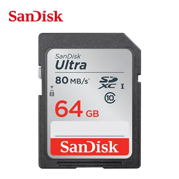 Originalios Sandisk SD kortelę Class10 16gb 32gb 64GB 128GB 80Mb/s TF kortelės, atminties kortelė, blykstė realias galimybes klijuoti kamerą
