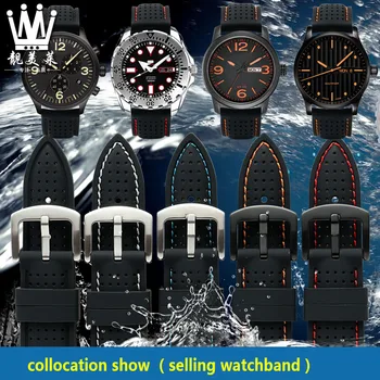 Silikono watchband Piliečio BM8475 MIDO Timex Seiko Vandeniui gumos dirželis Žiūrėti Gumos Apyrankė vyriški Aksesuarai 20mm 22mm