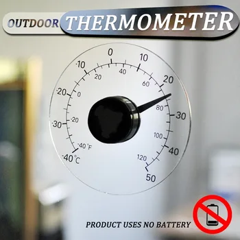 Skaitmeninis Skaidrus Lauko Lango Termometras Hydrometer Klijuoti Ant Pasta Stiklo Matavimo Temperatūra Meteorologijos Stotyje Įrankis