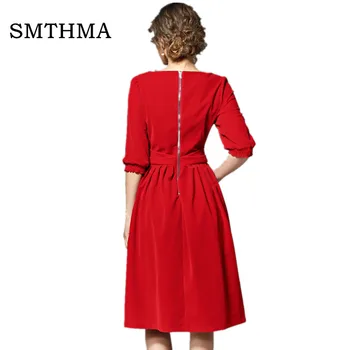 SMTHMA 2020 Naują atvykimo Aukštos kokybės kilimo ir tūpimo tako Moterų Aksomo Suknelės Pavasarį Moterys Šalis Suknelė vestidos mujer