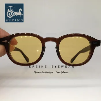 SPEIKE Individualų derliaus geltoni lęšiai, akiniai nuo saulės Johnny Deppas Lemtosh retro stiliaus naktį visionglasses gali būti trumparegystė akiniai nuo saulės
