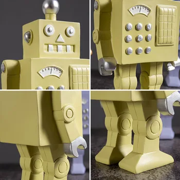 Strongwell Modernus Robotas Lėktuvo Skulptūra Astronautas Miniatiūriniai Modelis Vaikams, Žaislas, Dervos Amatų Figūrėlės Namų Puošybai Vestuvių Dovana