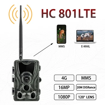 Suntekcam HC-801LTE 4G Medžioklės Camera 16MP 64GB Takas Kamera IP65 Foto Spąstus 0.3 s Laukinė vaizdo Kamera Su 5000Mah Ličio Baterija