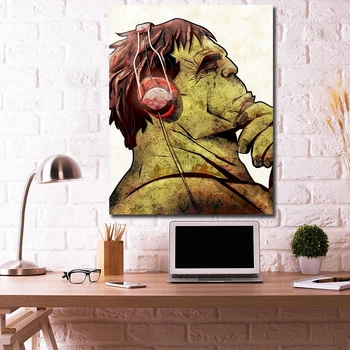 Superherojus Hulk Ausines Drobės Tapybos Menas Spausdinti Plakato Visada Bus Patys Animacinių Filmų Vaikams, Kambarių Sienos Nuotrauka Namų Dekoro
