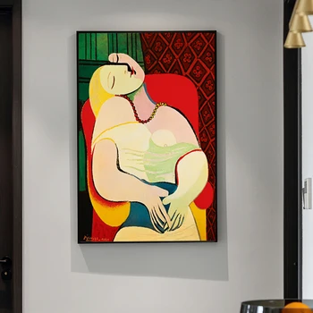 Svajojate Moteris Picasso Abstrakčios Drobės, Paveikslai, Reprodukcijos Impresionistų Sienos Menas, Plakatų ir Spausdinimo Gyvenimo Kambario Dekoro
