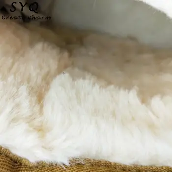 SYQ Aukštos Kokybės Australija Prekės Žiemą moteriški Sniego Batai Karvė Split Odos Šiltas Kulkšnies Batai Moteris Botas Mujer Didelis Dydis JAV 3-14