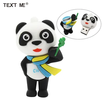 TEKSTAS MAN 64GB mielas animacinių filmų Panda modelio usb flash drive usb 2.0 4GB 8GB 16GB 32GB kūrybos pendrive