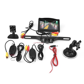 TFT skystųjų KRISTALŲ Ekranas Automobilį Belaidžio Atbulinės eigos Atsarginė Kamera Galinio vaizdo Sistemos Komplektas, Galima VCD / DVD / GPS / vaizdo kamera