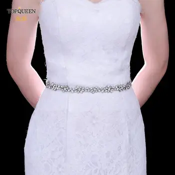TOPQUEEN Prabangių Vestuvių Diržas su kalnų krištolas Aplikacijos Varčios Vestuvių Suknelė Unikalių Diržų Juoda Suknelė, Diržas Blizgus Diržas S437-S