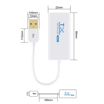 USB Extender tęsiasi USB signalas 200 metrų per RJ45 LAN extension adapter USB2.0 CAT5E ar CAT6 Cat5e / 6 kabelis