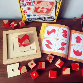 Vaikų Smegenų Cube Darbalaukio Game Cube 3D kietų medinių vaikų ankstyvojo lavinimo žaislai