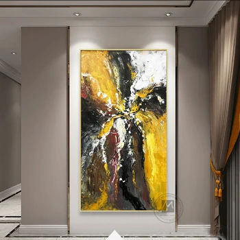 Vertikalios sienos nuotraukas Originaliu abstrakčiosios tapybos dekoro storio naftos sluoksniai cuadros decoracion salonas nuotrauką apdaila, gyvenamasis kambarys