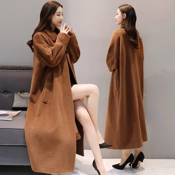 Vilnoniai paltai moterų 2020 m. žiemos Nauji Klasikiniai paltai Plius dydis Moterų apsiaustai ilgai Ponios Kašmyras Viršutiniai drabužiai korėjos mados drabužiai
