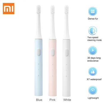 Xiaomi Mijia T100 Sonic Elektros dantų šepetėlį Mi Smart Dantų Šepetėliu Spalvinga USB Įkrovimo IPX7 atsparus Vandeniui Už galvos, dantų šepetėliai