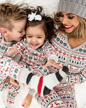 Šeimos Atrodyti Kalėdų Pižama Komplektas Dryžuotas Briedžių Laisvalaikio Šeimos Atitikimo Apranga Žiemos Naktiniai Drabužiai Sleepwear Mielas Pjs Rinkinys