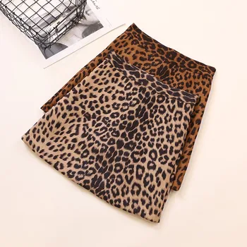 Žiemą, Rudenį, Leopardas spausdinimui Derliaus Culottes Suede Vienas Žingsnis Sijonas Motinos Bodycon Aukšto Juosmens Atsitiktinis Seksuali Mini Sijonas