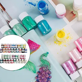 1 Set Kosmetikos Klasės Perlamutro Žėručio Milteliai Epoksidinės Dervos Dažų Perlų Pigmentų 