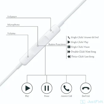 10 VNT Originali Originalus Earpods Žaibas Plug Wired Stereo Ausinės su Mikrofonu iPhone 11 Pro 7 8 Plus X XS MAX XR