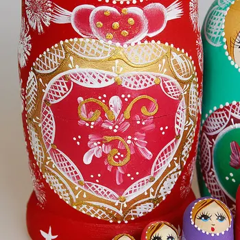 10 Vnt./SET Mediniai rusijos Lizdus Lėlės Rusija Tradicinių Matryoshka Lėlės Gimtadienio, Kalėdų Dovanos, Žaislai Mergaitėms