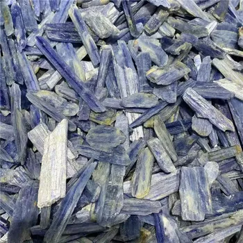 100g Natūralaus Kianitas Kvarco Poliruoti Plonas griežinėlis formos, mėlynos spalvos Kristalai Ritosi Žvyro cyanite brangakmenio Gijimą