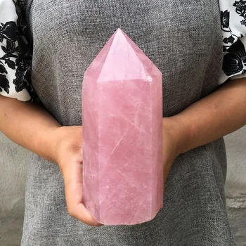 2.39 LB Gamtos pink rose kvarco kristalo obeliskas lazdelė taško gydymo 6.2 