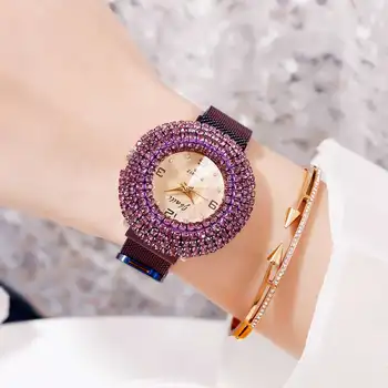 2019 Karšto Moterų Laikrodžiai Minimalizmas Atsitiktinis Diamond Lady Laikrodis Magnetas Mados Prabangos Prekės Ženklo Moteris Žiūrėti Dovanų Žiūrėti Moterims