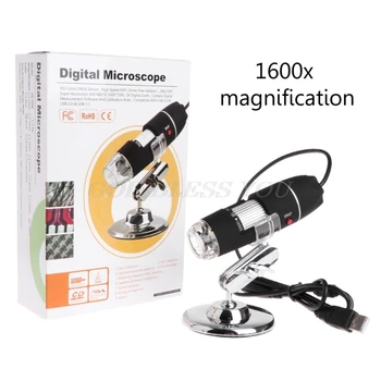 2020 m. Aukštos Kokybės Naujas 1600X 2MP Zoom Mikroskopu 8 LED USB Skaitmeninis Kišeninis didinamasis stiklas Endoskopą Kamera Lašas Laivybos