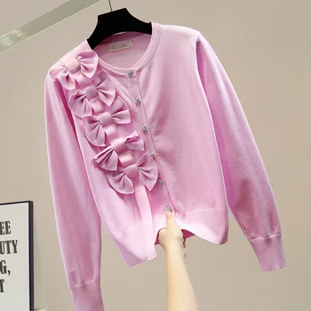 2020 m. Rudens Mados Dizaino vienpusis Lankas Diamond Single-Breasted Megzti Megztinis Kailis moteriškos Rožinės spalvos Megztinis Megztinis Lady Viršų