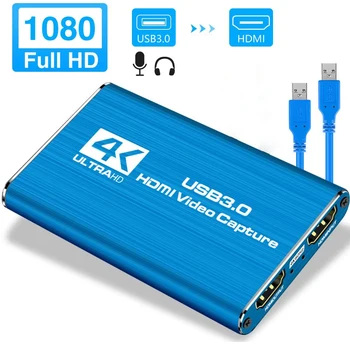 2020 Mini Video Capture Card USB 2.0 HDMI Video Grabber Diktofonas Lauke PS4 Žaidimas DVD vaizdo Kamera HD Kamera, Įrašo Transliacija