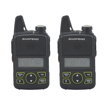 2pieces baofeng bf-t1 Walkie Talkie UHF 400-470MHz 20CH 1W Mini kišenėje Nešiojami Kumpis FM radijo Ausinės
