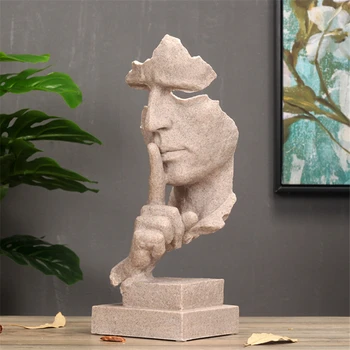 31.5 cm Dervos Tyla Kaukė Statula Abstrakčiai Statulėlės Ne Sako Ne nematau Išgirsti Kaukė Skulptūra 