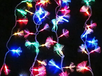 33FT 10M 80LED Optinio Pluošto Trimitas Gėlių Šviesos Pasakų string lempos 8 režimai Kalėdos/Kalėdų/vestuvės dekoro ES 220V Daugiaspalvis