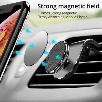 360 Sukimosi Magnetinis, Universalus Automobilinis Telefono Stovas iPhone 8 12 11 Pro Max Magnetas Oro Angos Montuoti į Automobilį Huawei 30 P40 Lite