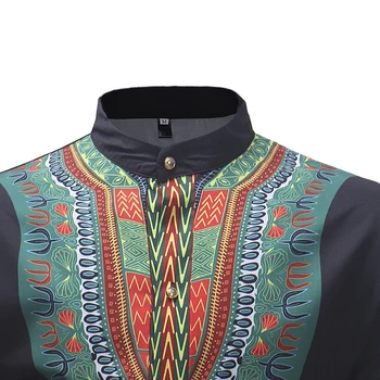 3D Spausdinimo Indijos Stiliaus Vyrų Siuvinėjimo Modelio Tradiciniai Marškinėliai Viena Breasted Afrikos Dashiki Vyras heidi bazin Riche Viršūnes Apranga