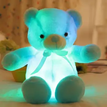 50cm lemputės LED Meškiukas Iškamšos Pliušinis Žaislas Spalvinga Žėrintis Meškiukas Kalėdų Dovana Vaikams